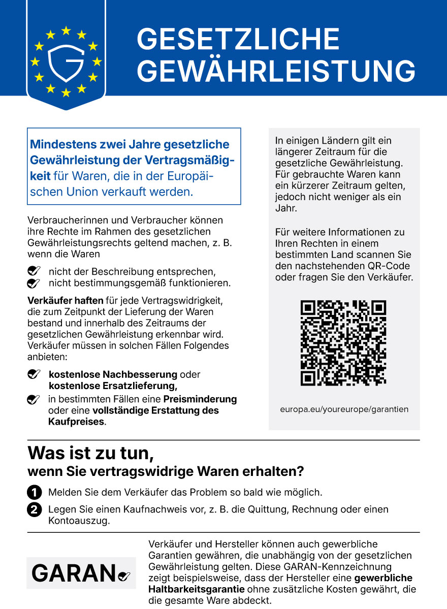 Das Gewährleistungslabel der EU